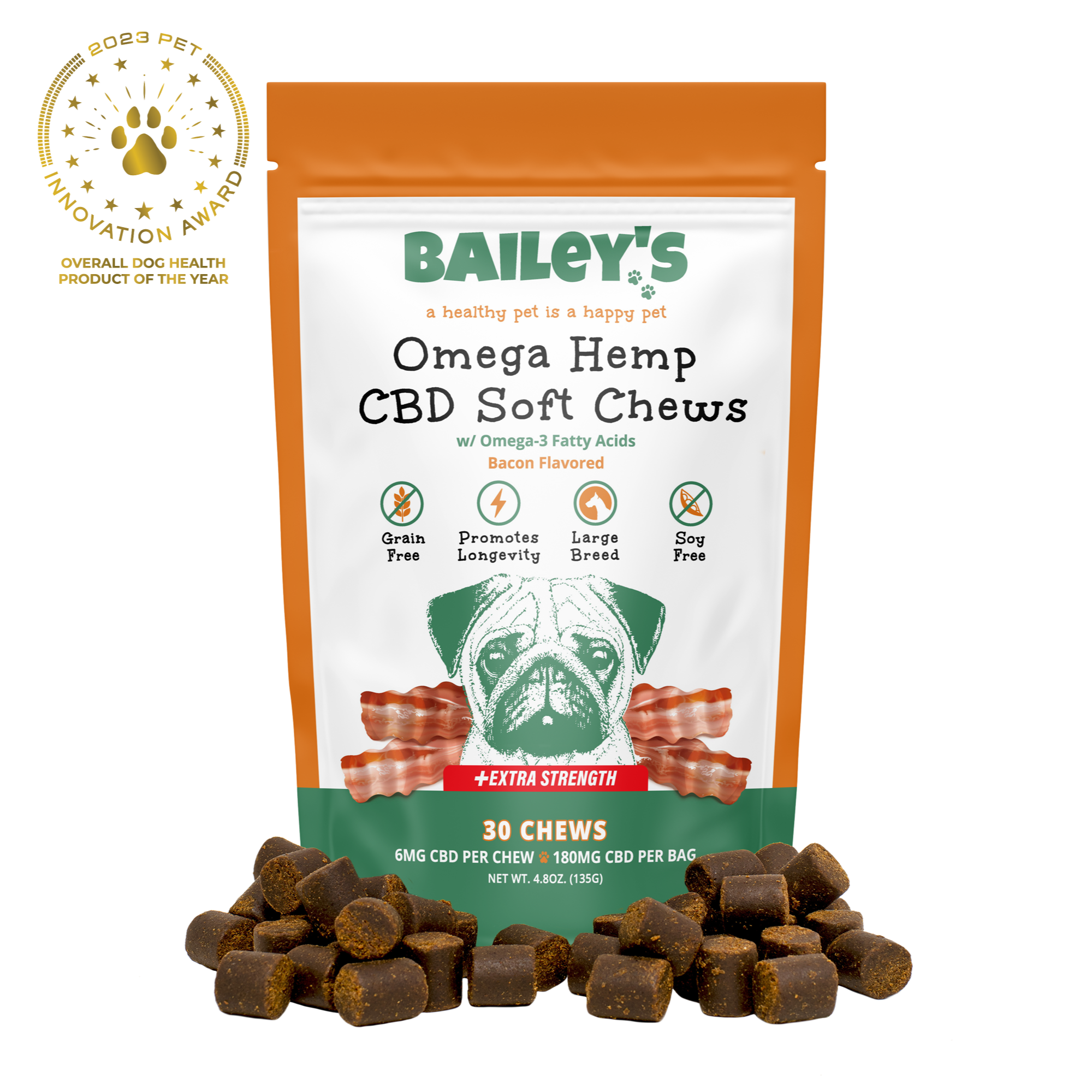 Bailey's Omega Hemp CBD Soft Chews | CBD Dog Treats 2025