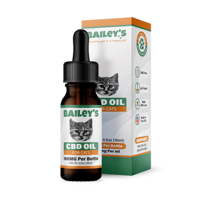 Baileys CBD Oil For Cats 100mg CBD per bottle | Front Product Image