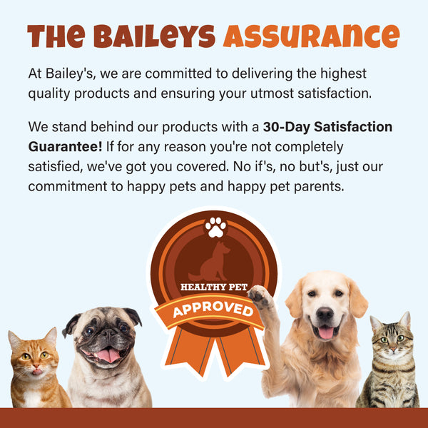 The Bailey's CBD for Pets product quality assurance for Hip & Joint CBD Oil For Dogs product.
