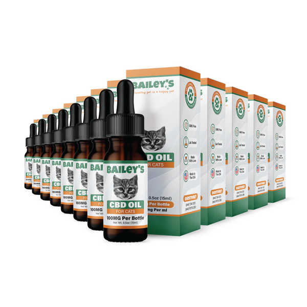 Baileys CBD Oil For Cats 100mg CBD per bottle - 12 Count