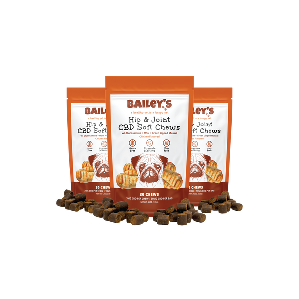 Baileys Hip & Joint CBD Soft Chews 30 Count 3 Bags