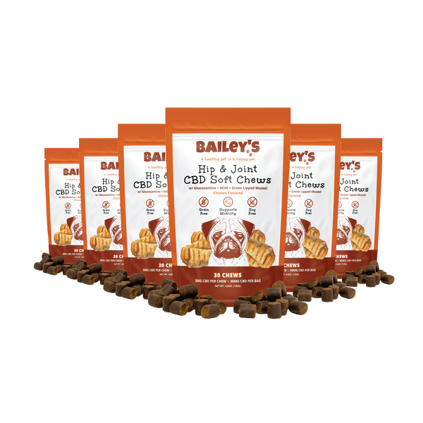 Baileys Hip & Joint CBD Soft Chews 30 Count 6 Bags