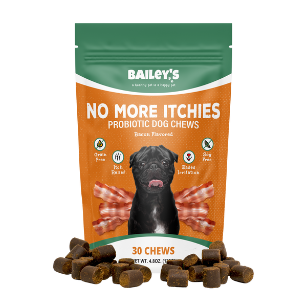 Baileys No More Itchies Probiotic Dog Chews - Front View