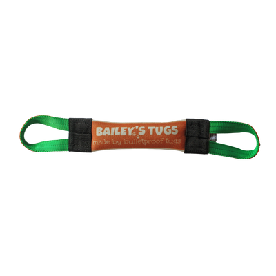 Baileys CBD dog tug toy, featuring a durable, eco-friendly design perfect for interactive play and gentle on dog teeth.