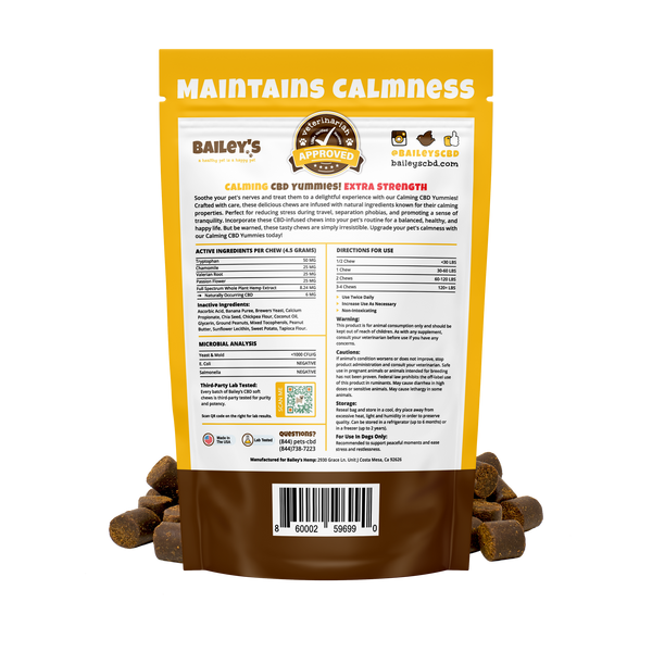 Bailey's Calming CBD Yummies Extra Strength 30 Count Back