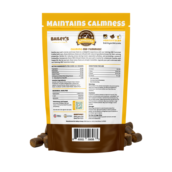 Bailey's Calming CBD Yummies 30 Count Back