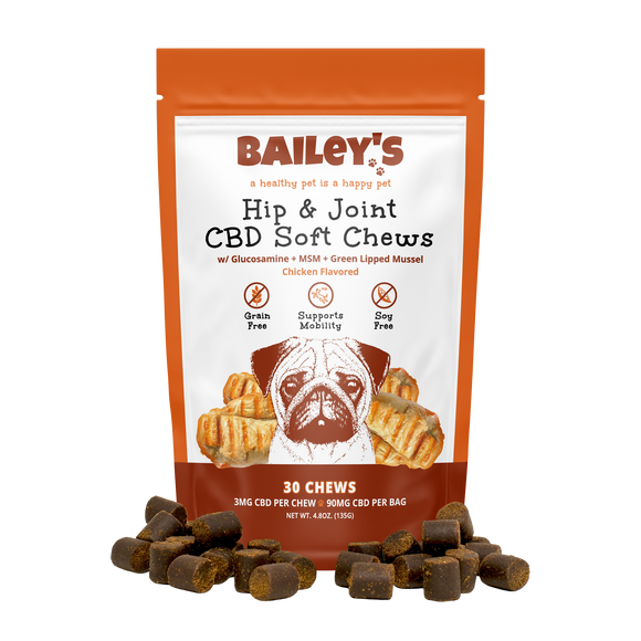 Baileys Hip & Joint CBD Soft Chews 30 Count Front