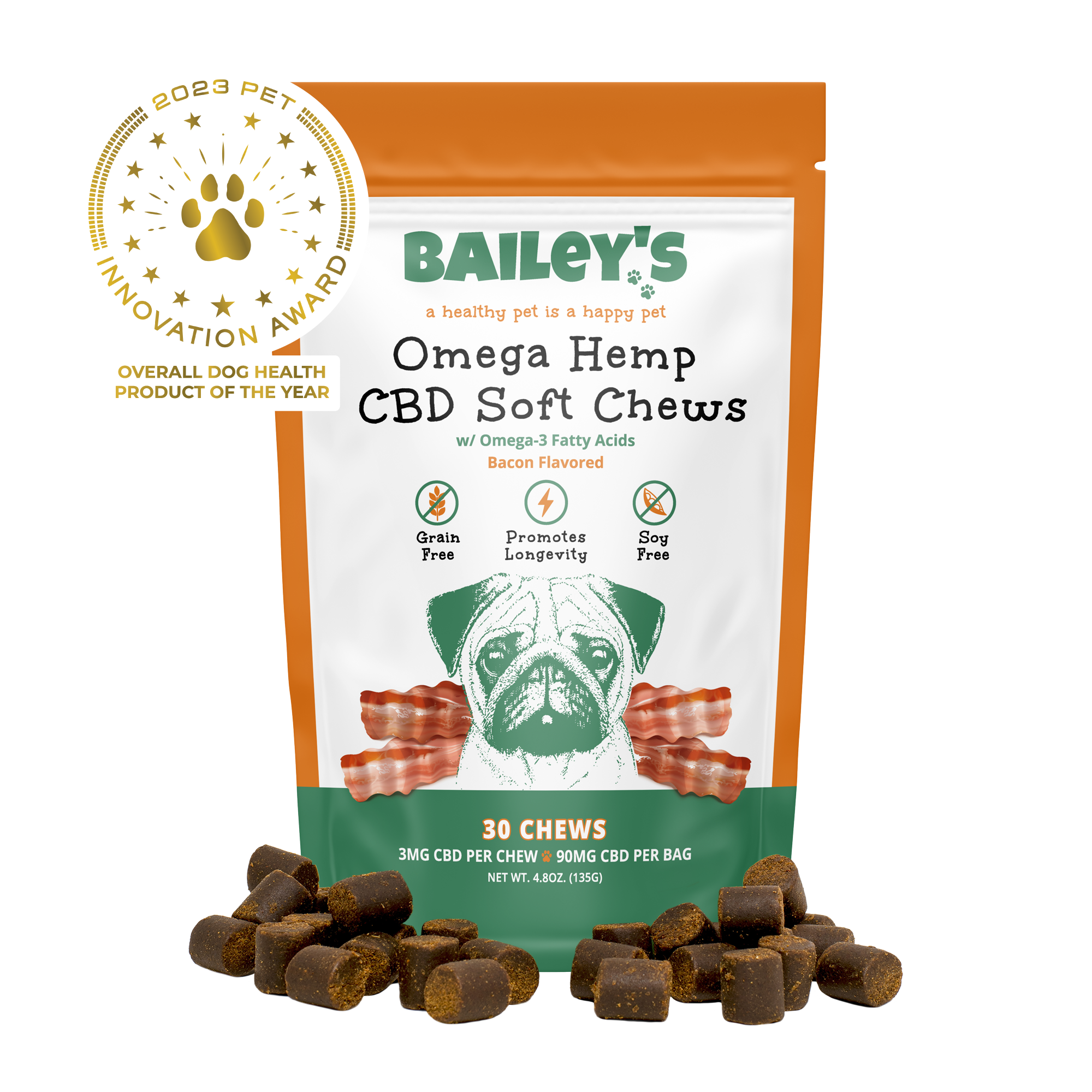 Bailey s Omega Hemp CBD Soft Chews CBD Dog Treats 2024