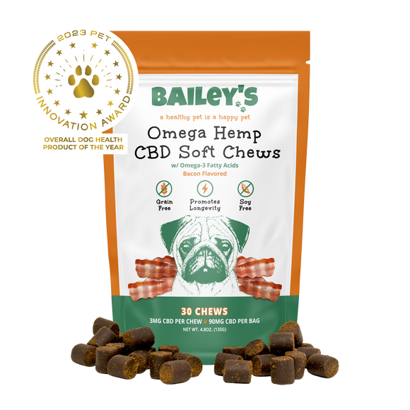 Baileys Omega Hemp CBD Soft Chews 30 Count Front