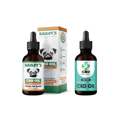 Baileys CBD Oil For Dogs 300mg & CBD Health Solutions Full Spectrum CBD Oil 1500mg