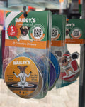 Image showing Bailey’s Collectible Sticker Packs hanging on a rack display. 