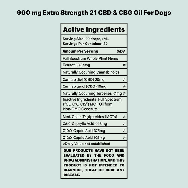 Extra Strength 2:1 CBD & CBG Oil For Dogs