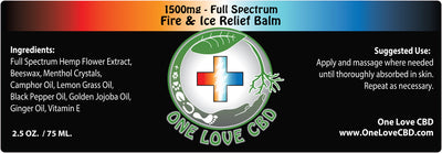 One Love CBD 1500mg Full Spectrum CBD "Fire & Ice" Topical Balm