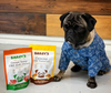 Bertha the pug posing with Bailey's CBD dog treats
