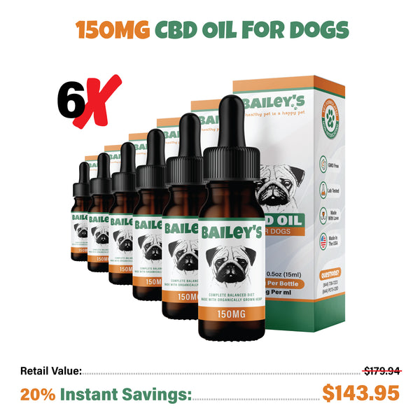 Bailey's CBD Oil For Dogs | 150MG 15ML Trial Size Bottle