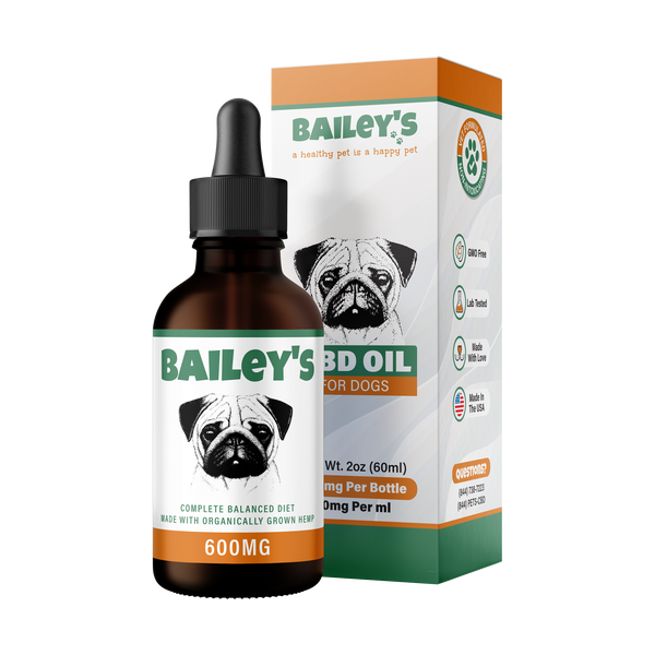 Bailey's 600MG CBD Oil For Dogs - 25% OFF PRICING