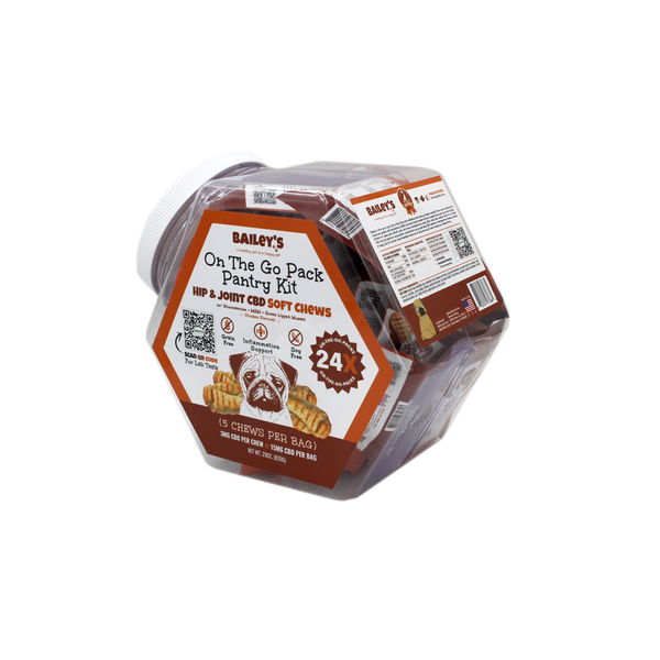 Back View of Hip and Joint CBD Soft Chews Pantry Kit Product Photo