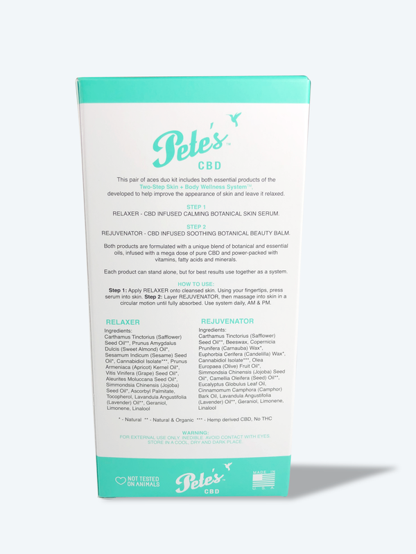 Pete's 300mg CBD Infused Two-Step CBD Skin + Body Wellness Kit