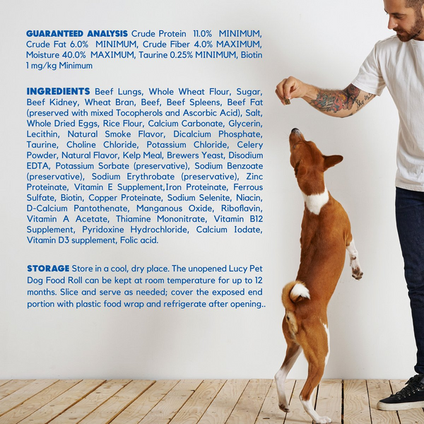 Lucy Pet Beef Formula Dog Food Roll Meal Topper For Dogs