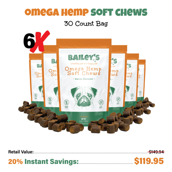 CBD Dog Treats: Bailey's Omega Hemp CBD Soft Chews
