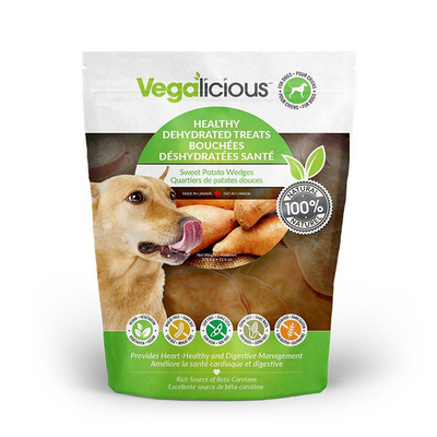 Vegalicious Dog Treats - Dehydrated Sweet Potato Wedges, 100% Vegan