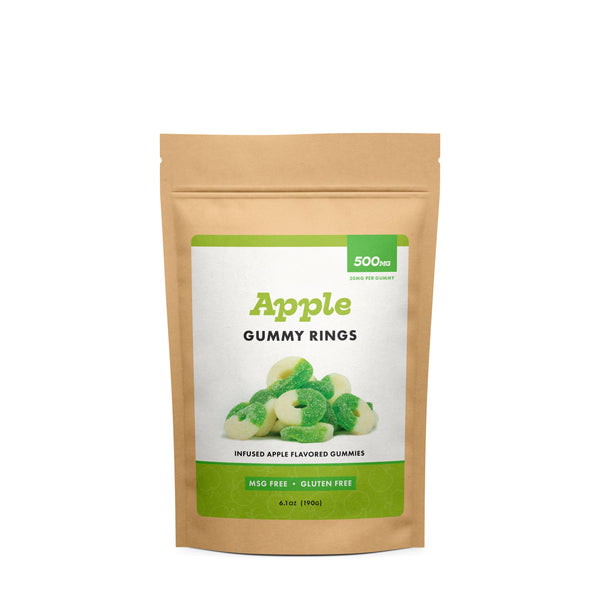 Bag of CBD Infused Apple Gummy Rings