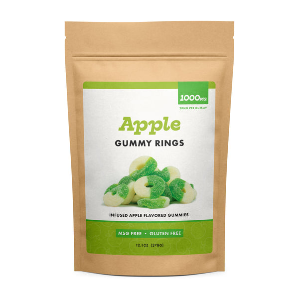 Bag of CBD Infused Apple Gummy Rings