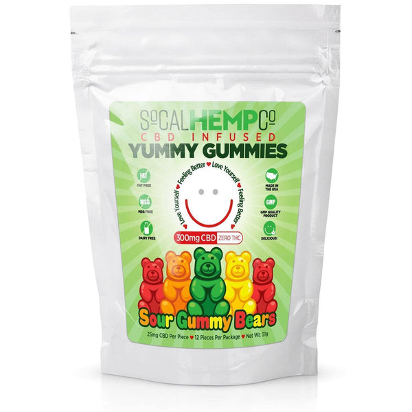 So Cal Hemp Co CBD Infused Sour Gummy Bears w/ 300mg CBD Per Package